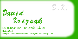 david krizsak business card
